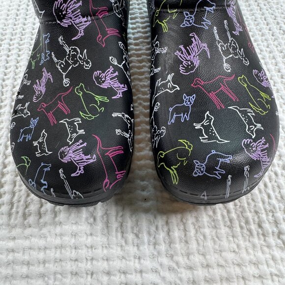 Dansko Womens Black Kane Dogs Mule Clogs Sz 40 - Picture 3 of 10